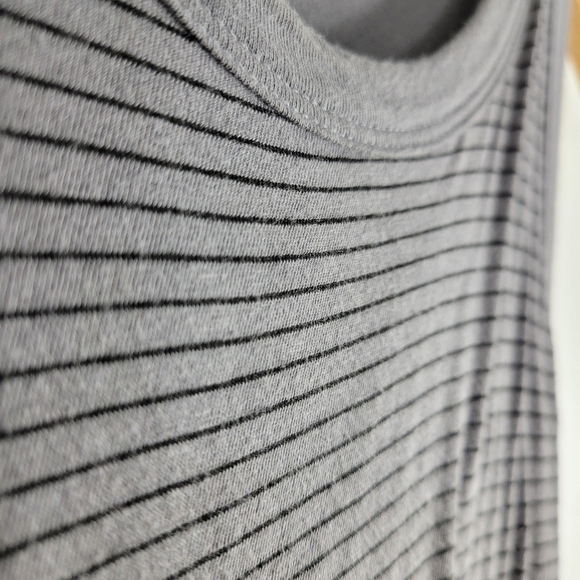 Standard James Perse Knit Striped Ruched Side Midi Bodycon Tank Dress - Picture 6 of 12